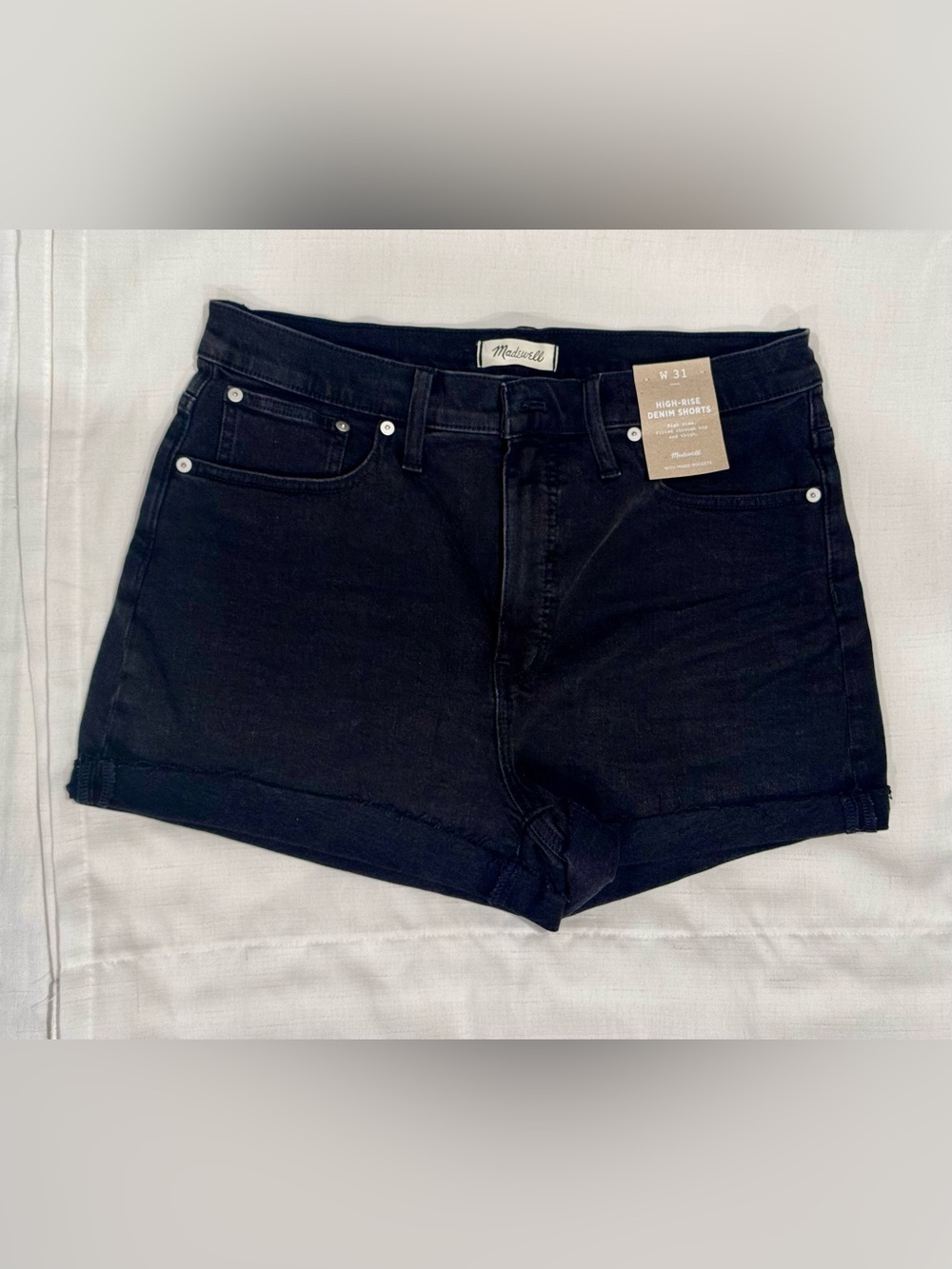 (NWT) Madewell High-Rise Denim Shorts Black